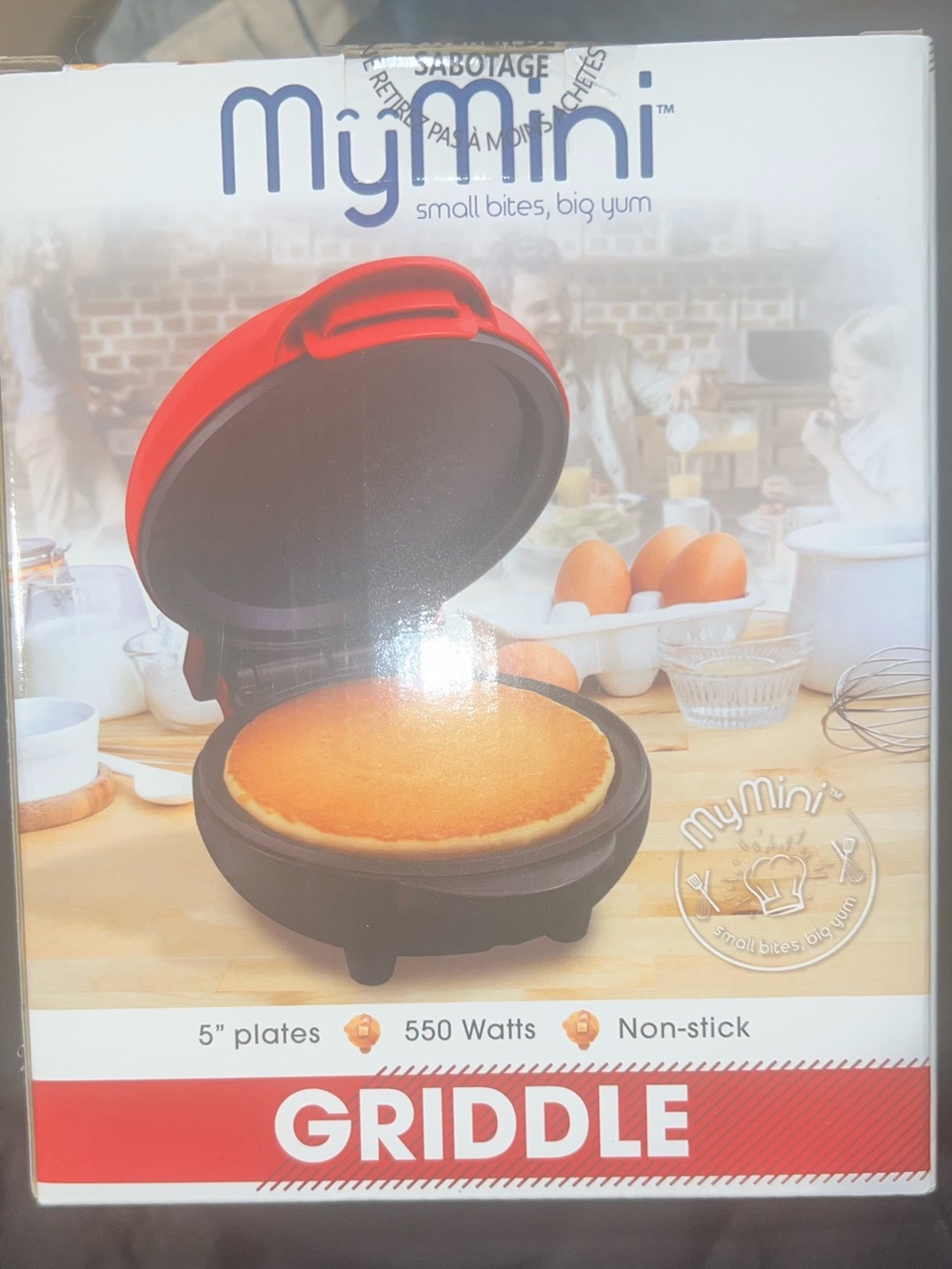 Red Compact Griddle - Non-Stick 5" Plates
